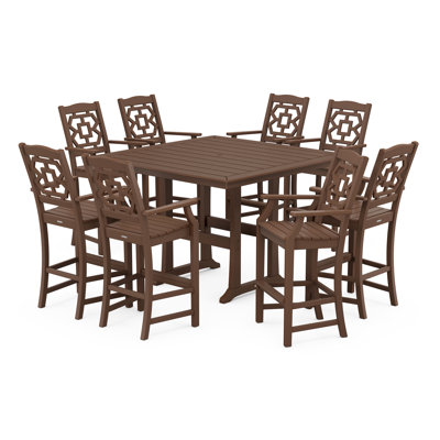 Ensemble repas pour 8 personnes avec table carrée Chinoiserie
