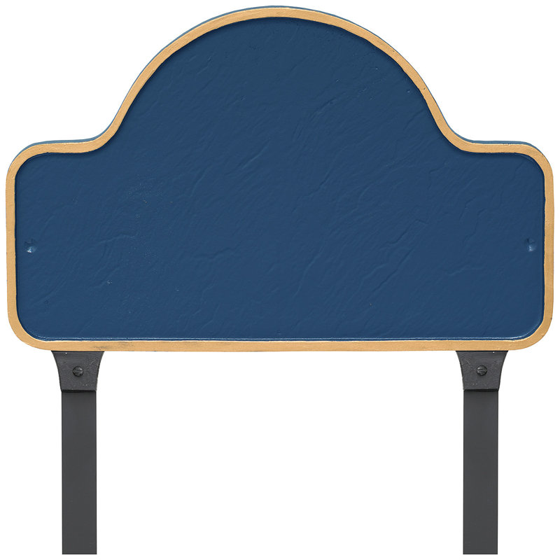 Plaque d'adresse avec arches et piquets Estate One Line Lexington Estate, Oui, Bleu de mer / doré