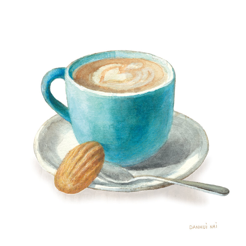 Wake Me Up Coffee I On White by Danhui Nai - Wrapped Canvas Painting, 91cm H x 91cm W