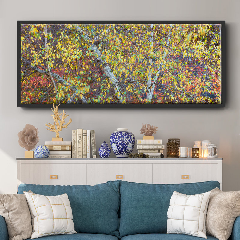 Tree Panorama IV- Framed Canvas, 8" H x 20" W