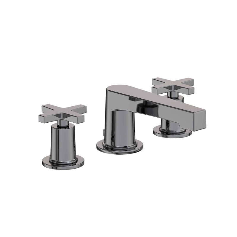 Dorrance Widespread Bathroom Faucet with Drain Assembly, Midnight Chrome