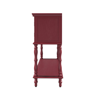 Farmhouse Wood Console Table with Drawers and Cabinet for Entry and Living Room