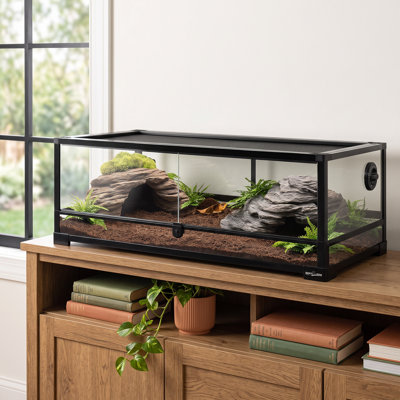 36 in. x 18 in. x 12.6 in. Glass and Plastic Reptile Terrarium