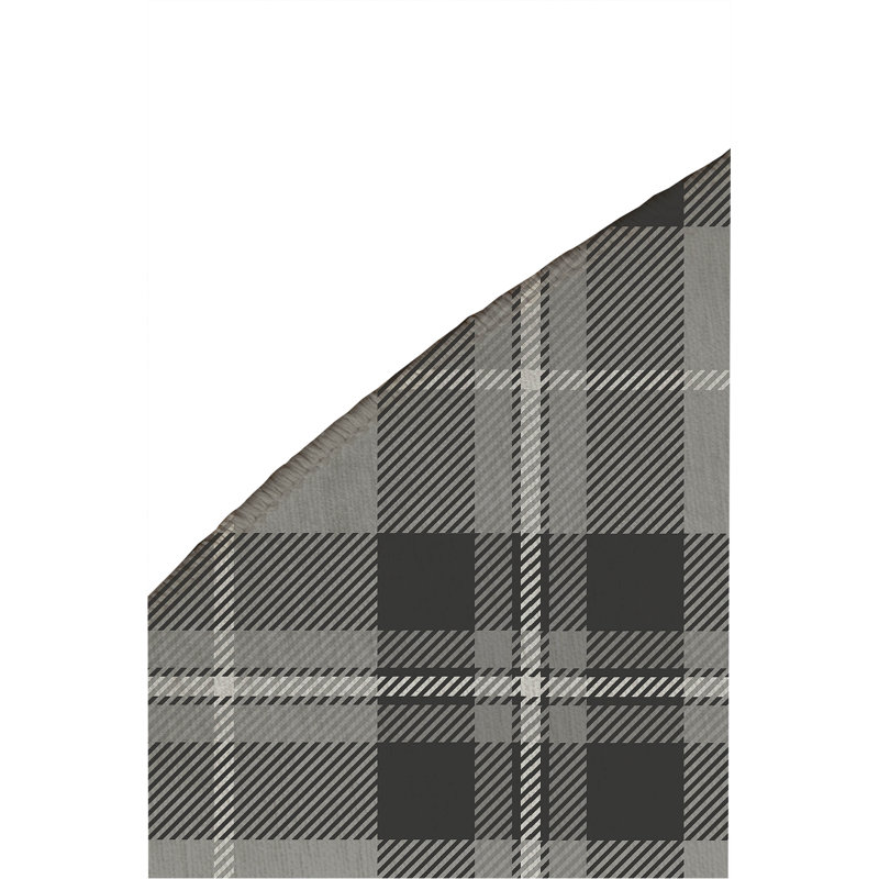 Tapis d'extérieur antidérapant Tartan Block, Rond 5 pi