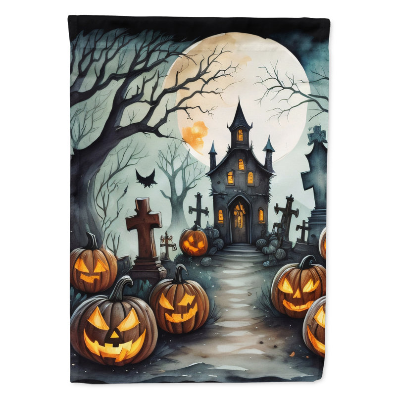 Double Sided 15.5'' H x 11.25'' W Polyester Halloween Garden Flag