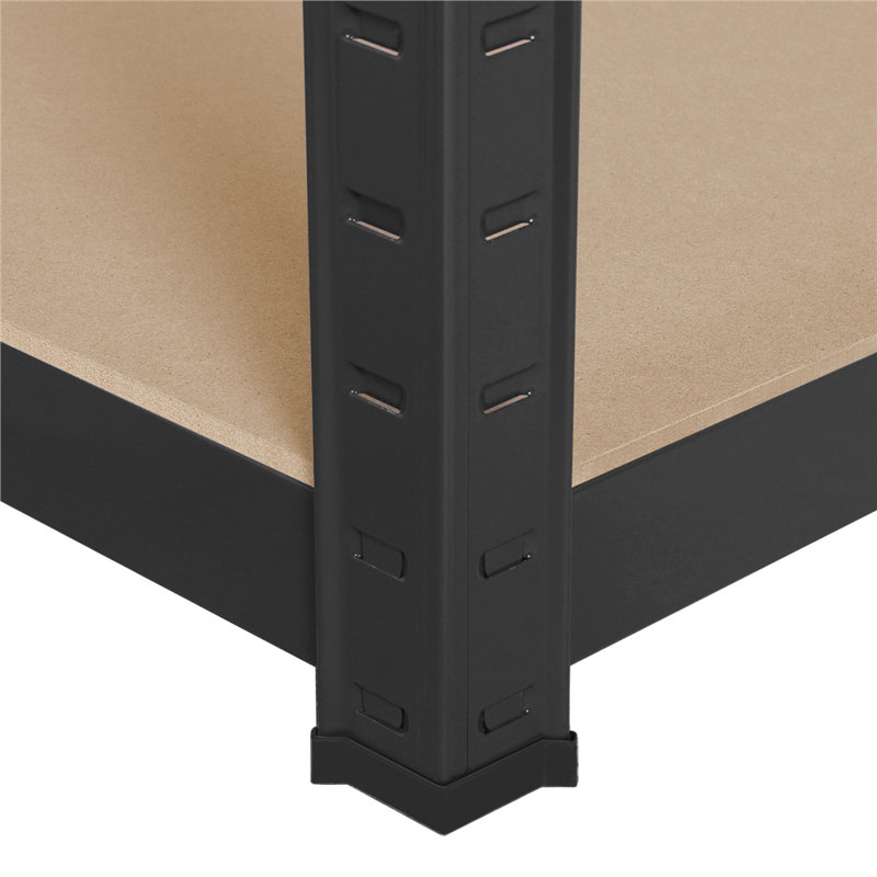 180cm 4 Shelf Shelving Unit, 180cm H x 90cm W x 60cm D, Black/Brown
