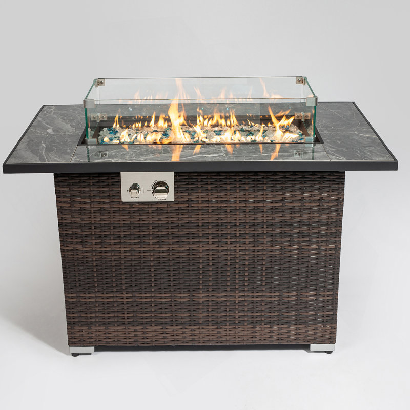Outdoor Fire Pit Table, Propane Fire Table With Ceramic Tabletop