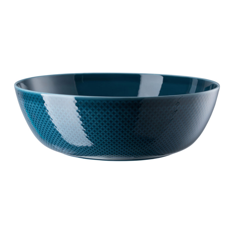 Junto Porcelain Salad Bowl, Blue, 8.75"