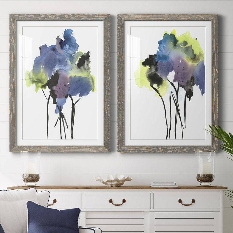 Nature's Bouquet I encadré mat - prêt à accrocher, H 43,5 po x l 31,5 po x P 1 po, Cadre gris
