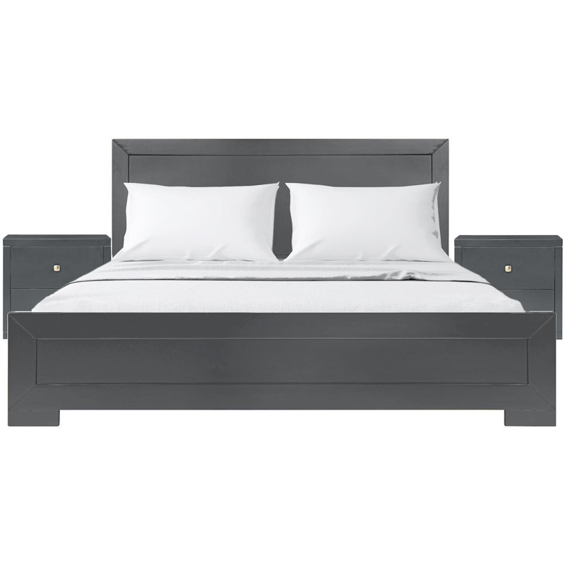 Trent Platform 3-Piece Bedroom Set, Black, King