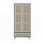 Armoire-penderie haute 70,8 po avec 2 portes en rotin et 1 tiroir