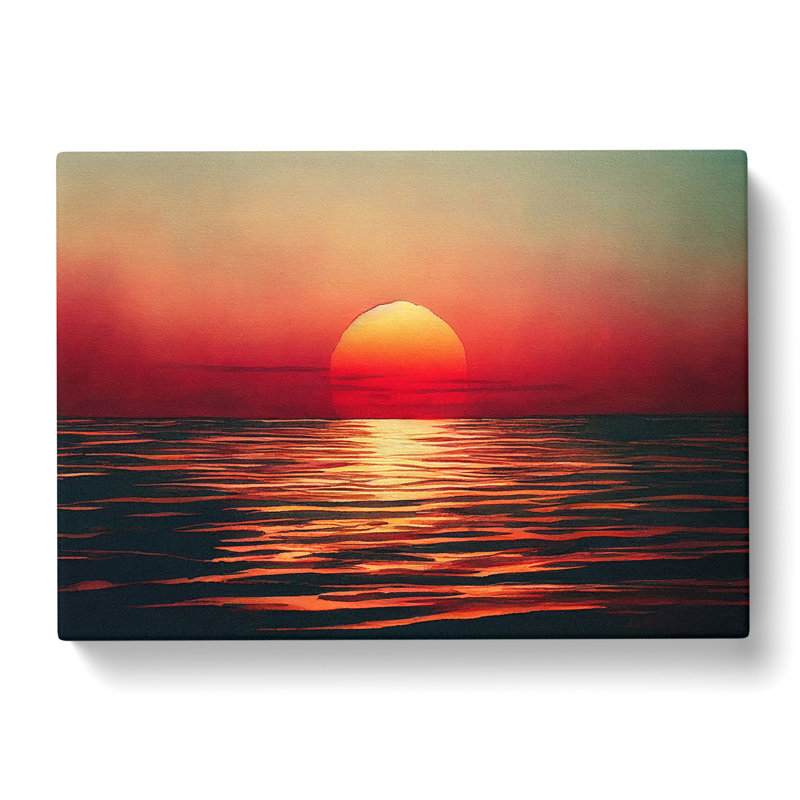 Magnetic Sunset Seascape - Wrapped Canvas, 40cm H x 60cm W x 3cm D