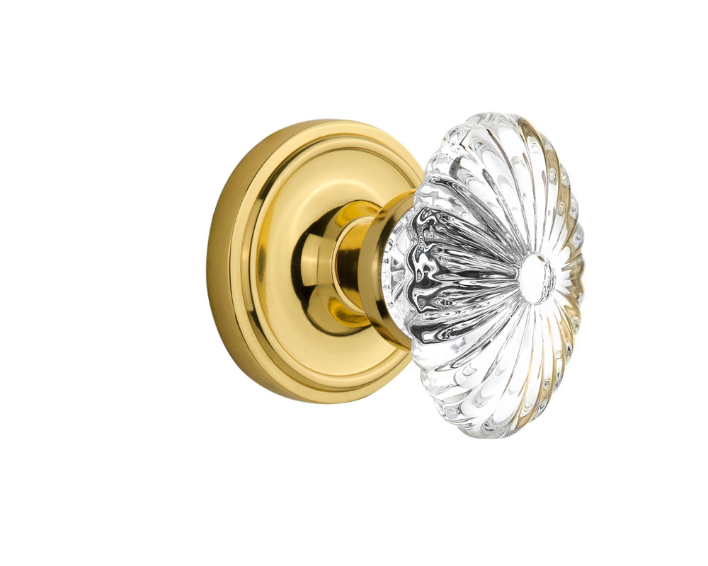 Classic Rosette with Oval Fluted Crystal Door Knob Nostalgic Warehouse 