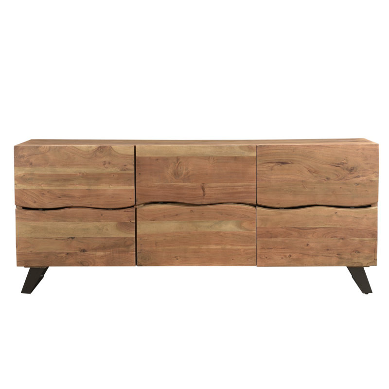 Morrell 71'' Solid Wood Sideboard, Black/Light Brown
