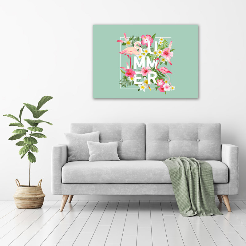Holidays And Flamingos - Wrapped Canvas Print