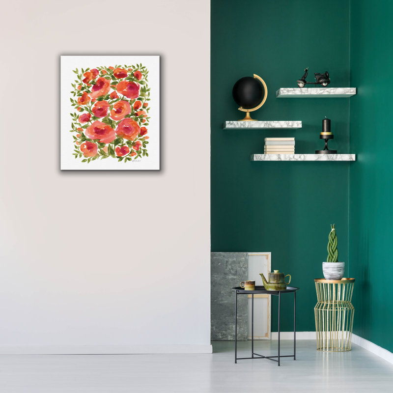 "Epic Graffiti" Coral Blooms "par Yvette St. Amant, art mural sur toile, H 30 po x l 26 po x P 1,5 po