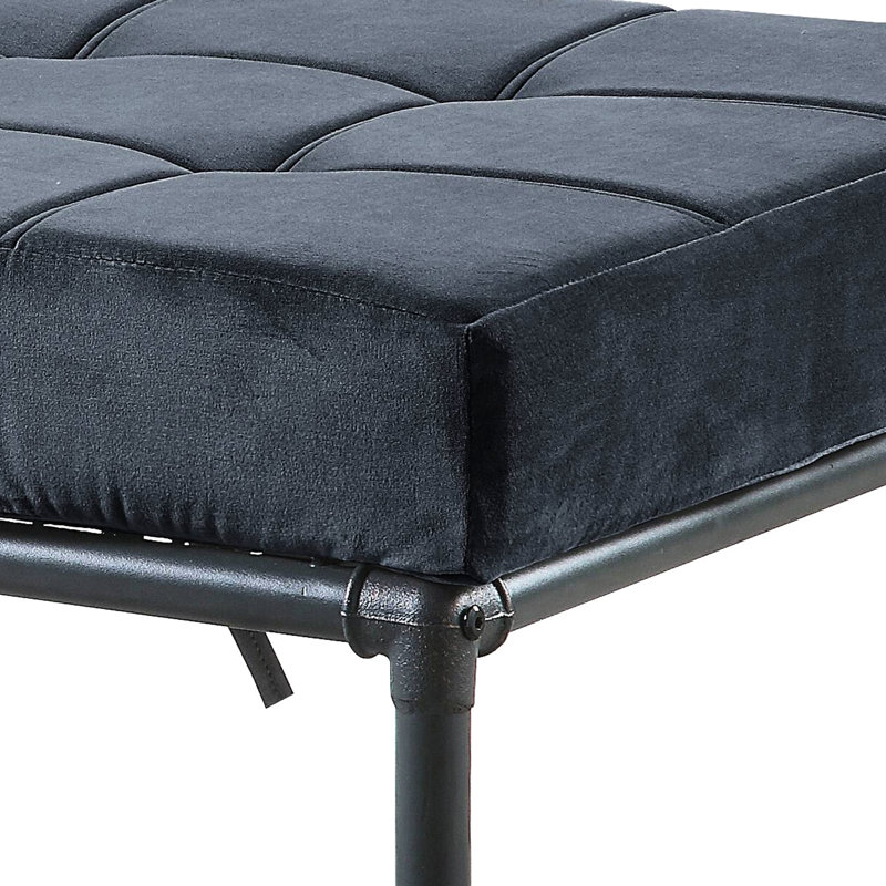 Industrial Style Grey Velvet Bench For A Comfortable Bedroom Modern Industrial-Style Stylish Interior