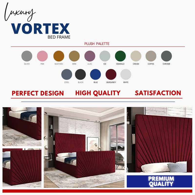 Buckingham Chesterfield Velvet Upholstered Bed Frame - Deep Button, Sprung Slats, Burgundy, Kingsize (5')