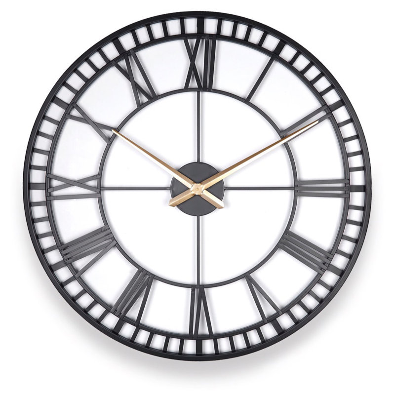 Large Metal Skeleton Wall Clock - 80cm dia.