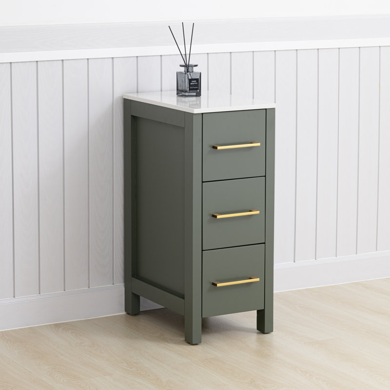 Meuble-lavabo 12 po , Vert rétro