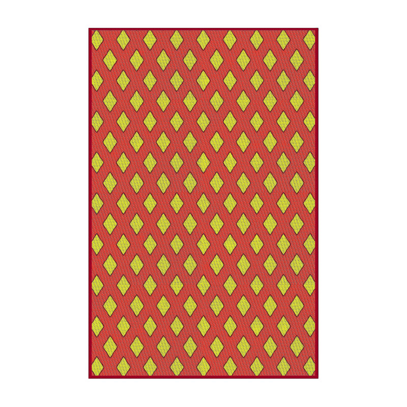 Tapis orange à motif/jaune Higley, Rectangle 5 pi x 7 pi