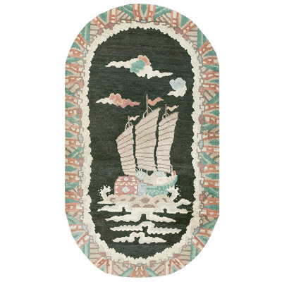 Tapis ovale en porcelaine de Chine