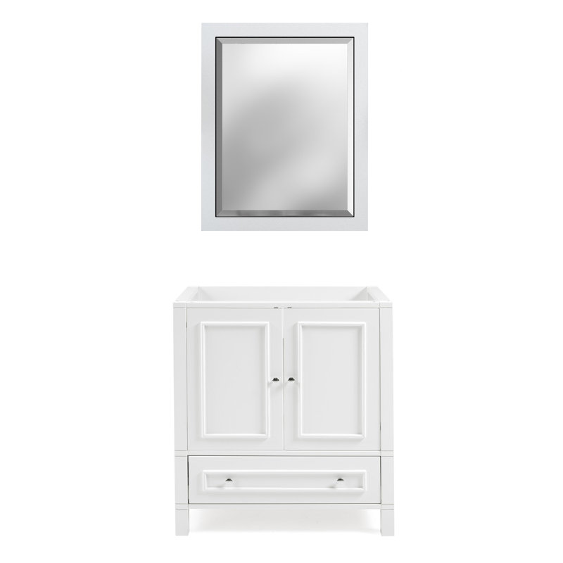 Williamsburg 30" Single Bathroom Vanity Base and Mirror Only in White