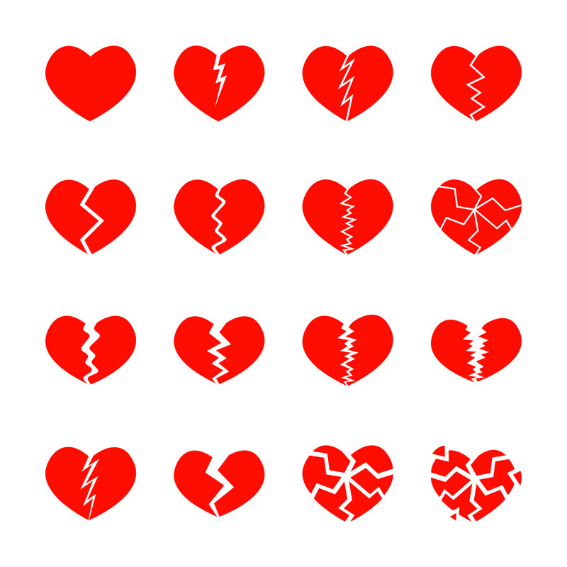 Broken Hearts - Wrapped Canvas Print, 91cm H x 91cm W x 3.8cm D