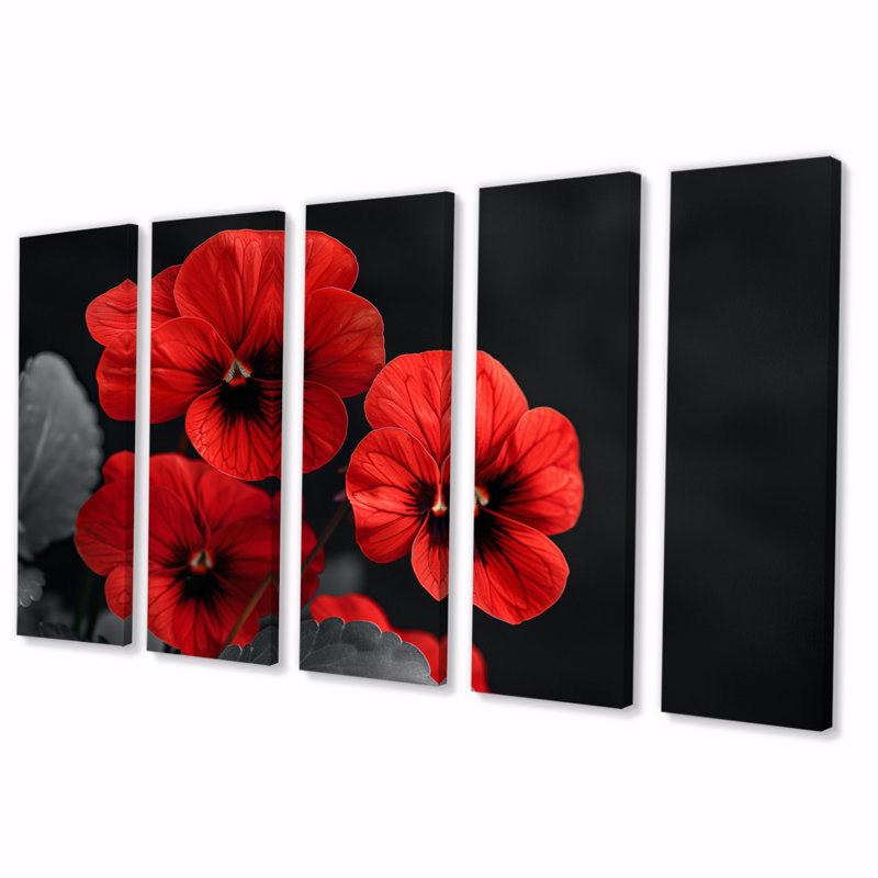 «Sager - Pansies», ensemble d'art sur toile, H 28 po x l 60 po