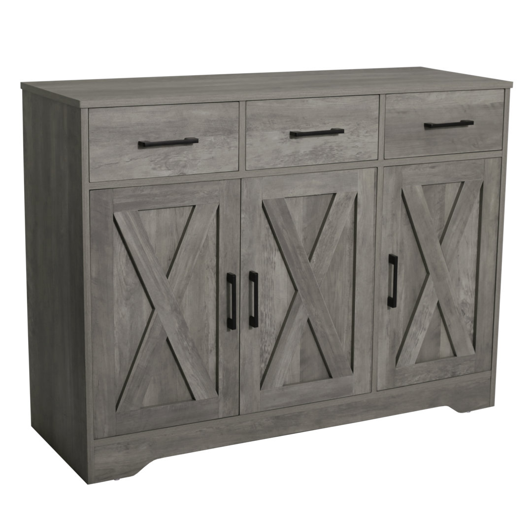 Youssouf 42.4" Wood Accent Cabinet  With Three Drawers Gracie Oaks 