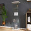 Vitrine 4 tablettes en verre blanche avec une porte - armoire de rangement moderne et fabuleuse