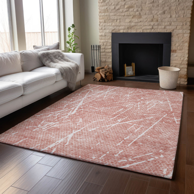 Premium Machine Washable Cerrito Blush Rug, Rectangle 3' x 5'