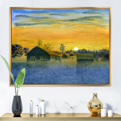 " Frosty Yellow Winter Morning In The Village "