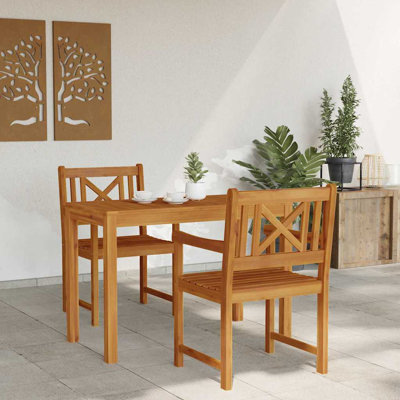 2 - Person Solid Wood Patio Dining Set Rectangular Table