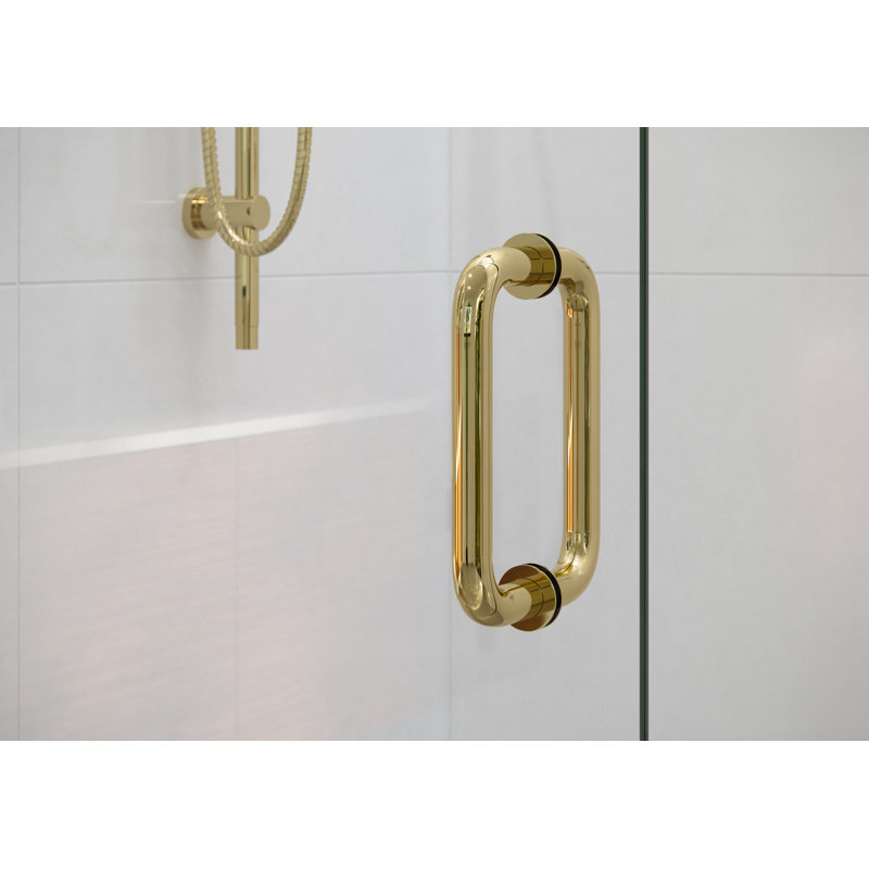 Albedo 28.75 in. x 78 in. Fully Frameless Hinge Shower Door, Polished Brass