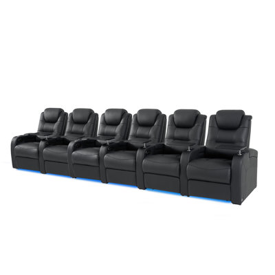 Canapé inclinable en cuir avec porte-gobelet