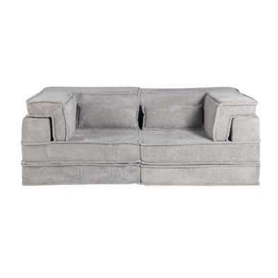 Compression Mahjong Sofa,Convertible Floor Sofa Bed,DIY Boneless Modular Sectional Sofa,No Assembly Required,Circle Fleece Fabric,Modern Oversized Loveseat