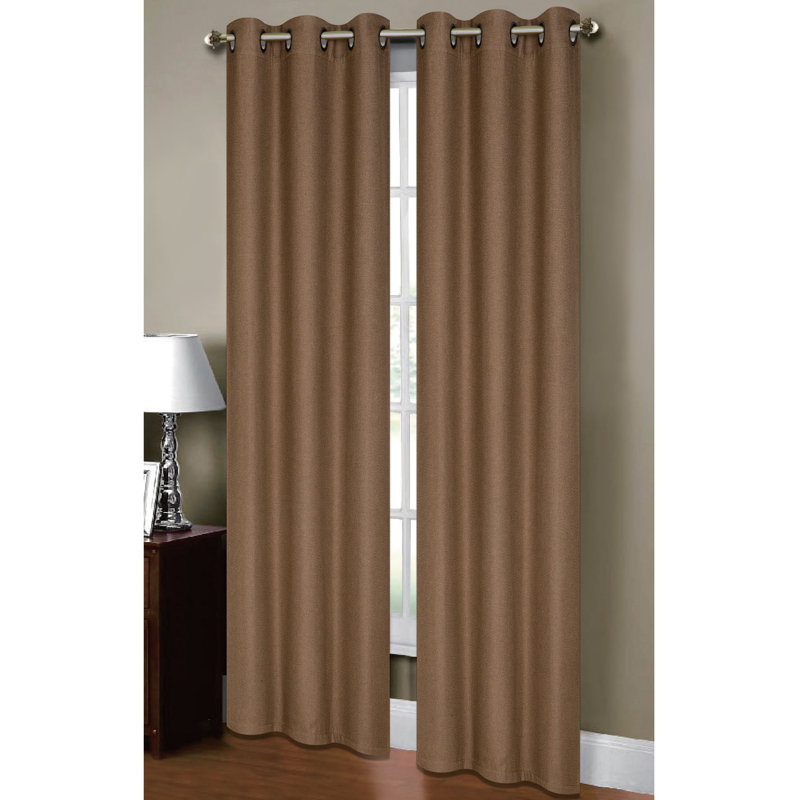Grau Room Darkening Curtain Pair, Taupe, 38" W x 84" L