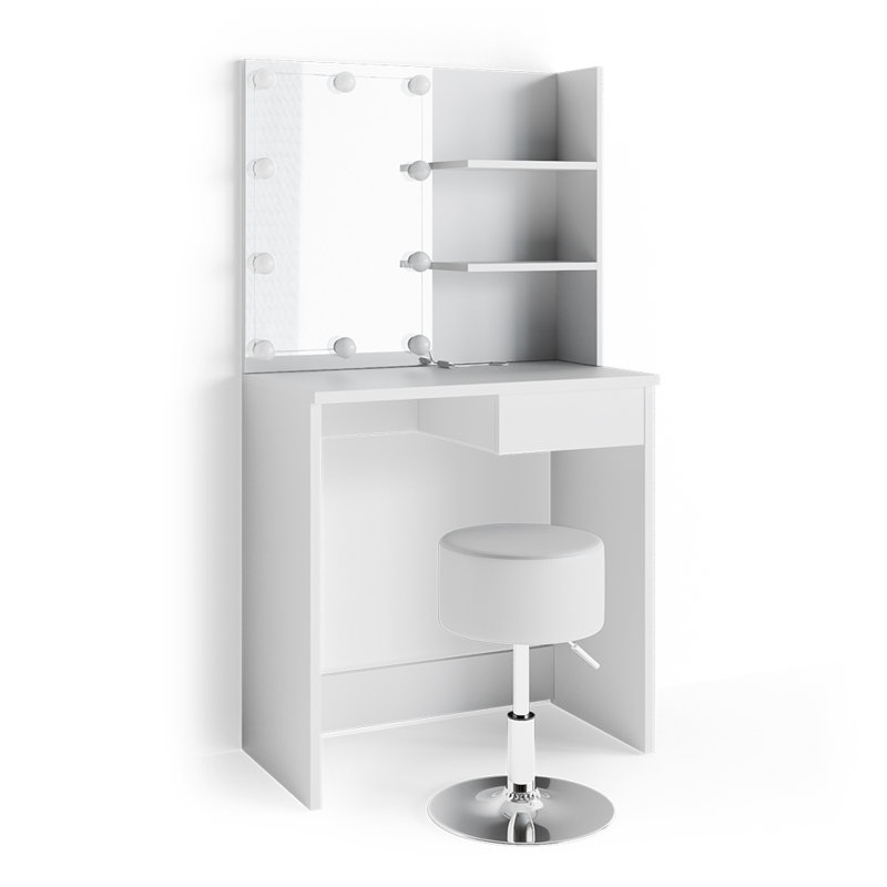 Chantsong Dressing Table with Mirror, White