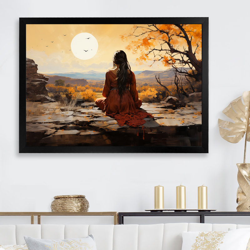 Native Mesa Meditations sur toile, H 30 po x l 40 po x P 1,5 po, Cadre simple noir