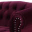 Causeuse Chesterfield La Rosa, velours bourgogne