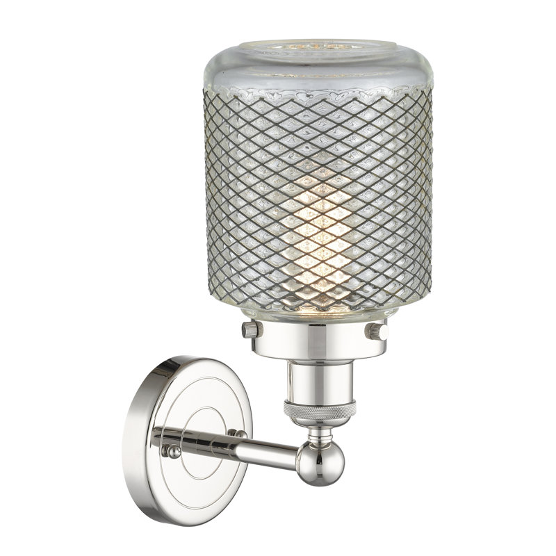 Carmet Steel Armed Sconce, Polished Nickel