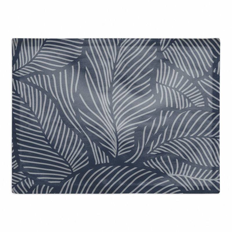 Anganette Polyester Floral Rectangle Placemat, Blue