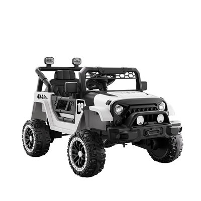 12V Ride on Car with Parent Remote Control, Toddler Electric Car with Spring Suspension, LED Lights & Music Player - Safe Battery Toy for Kids, Christmas & Birthday Gift WIGHT+BLACK（It is designed for single rider only.）No warranty provided.