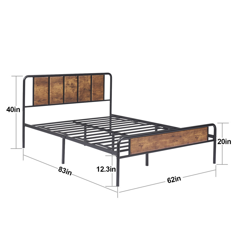 Kempst Steel Piece Bedroom Set, Black, Queen