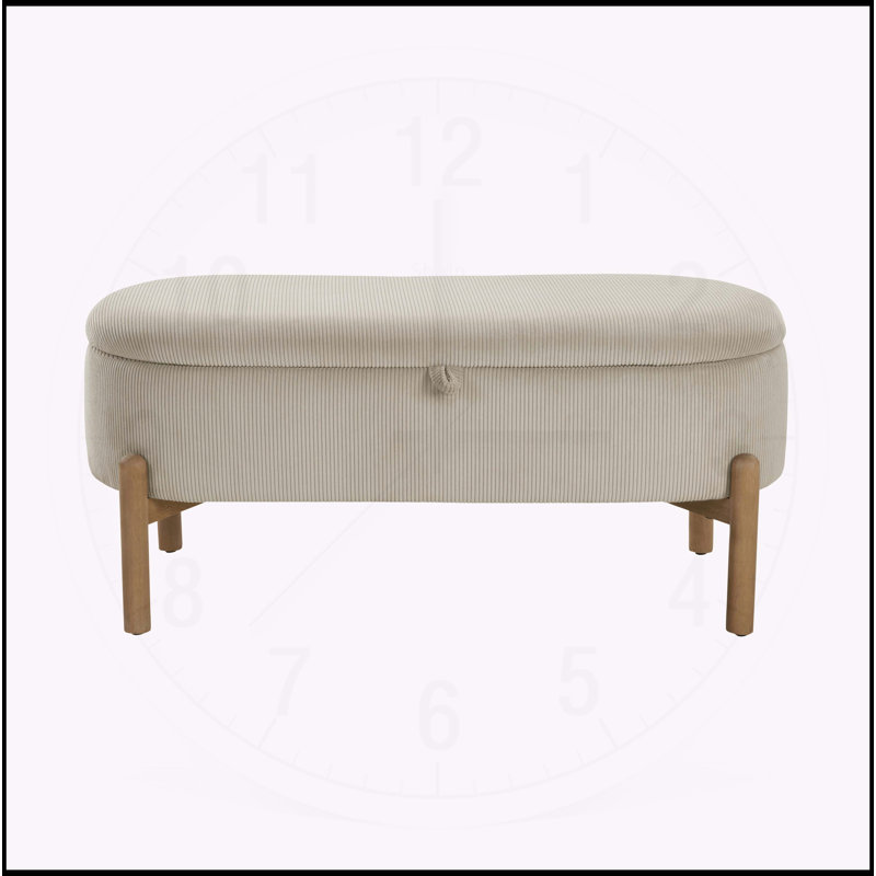 Charmant banc de rangement Mid-Century avec revêtement élégant et pieds solides, Taupe