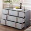 Commode 6 tiroirs avec armoire à miroir pour chambre à coucher-206652229
