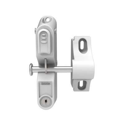 Verrou à verrouillage verrouillable avec entrée de clé à deux côtés et bouton-poussoir