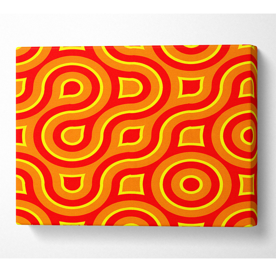 In Between The Lines Orange - Kunstdrucke auf Leinwand - Wrapped Canvas