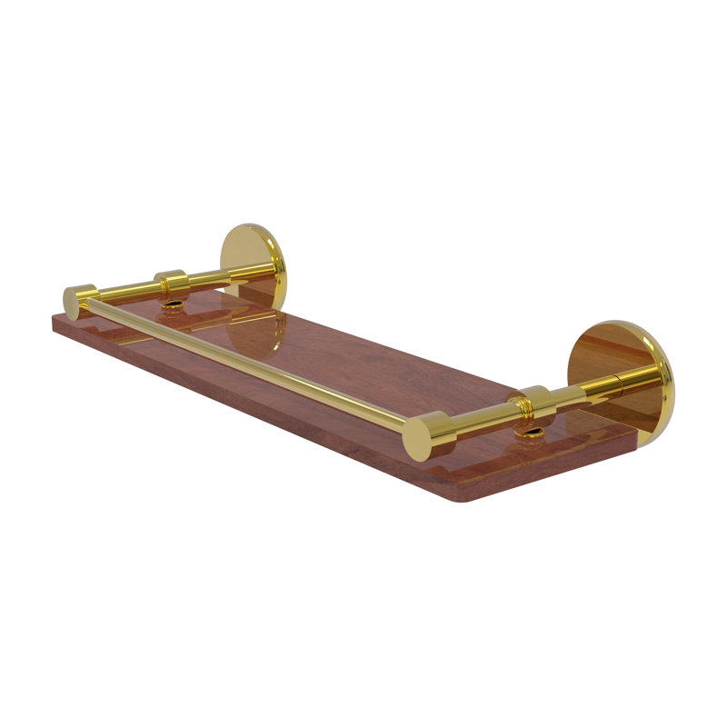 Dalston Bracket Shelf, Polished Brass, 3" H x 16" W x 5" D